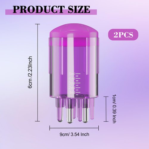 GTUDOR 2Pcs Scalp Applicator Comb, Hair Oil Applicator Brush, Oil Applicator Bottle for Hair Growth, Follicle Care Treat, Hair Loss Thinning (Purple)