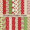 Whaline 40Pcs Christmas Pattern Paper Red Green Scrapbook Specialty Paper Poinsettia Joy Double Sided Craft Paper For DIY Craft Card Making Photo Album Journal Decor, 6 x 6 Inch