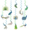 24 Pcs Peacock Hanging Decorations Peacock Hanging Swirls Ceiling Swirls Peacock Birthday Party Supplies for Peacock Party Decorations Zoo Bird Decorations