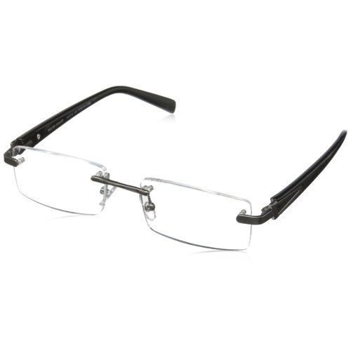 Foster Grant Men's Matrix Square Reading Glasses, Gunmetal/Transparent, 59 mm, +2.75
