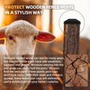 (6-Pack) 4x4 (3 5/8") Fence Post Caps - Made from Black Durable Plastic - Protect Wooden Fence Poles Outdoor in Low Profile