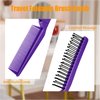 Qjaiune 6PCS Travel Foldable Brush Comb Portable Folding Comb, Anti-Static Hair Comb Mini Pocket Comb, Double Headed Hair Brush Hairdressing Tools Plastic Folding Comb for Men Women (Purple)