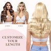 GOO GOO Wire Hair Extensions Human Hair, 17A/60A Ash Blonde mix Platinum Blonde Highlighted 16inch 95g, Invisible Wire Hair Extensions with Transparent, Seamless Fish Line Hairpiece