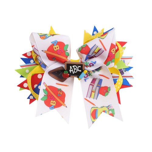 HIFANMM Blackboard Hair Clips for Girls Big Bow Hair Clip Back to School Hair Accessories Cute Cartoon Pencil Apple Hairpins Book Bow Alligator Hair Barrettes for Students Outfit Decor