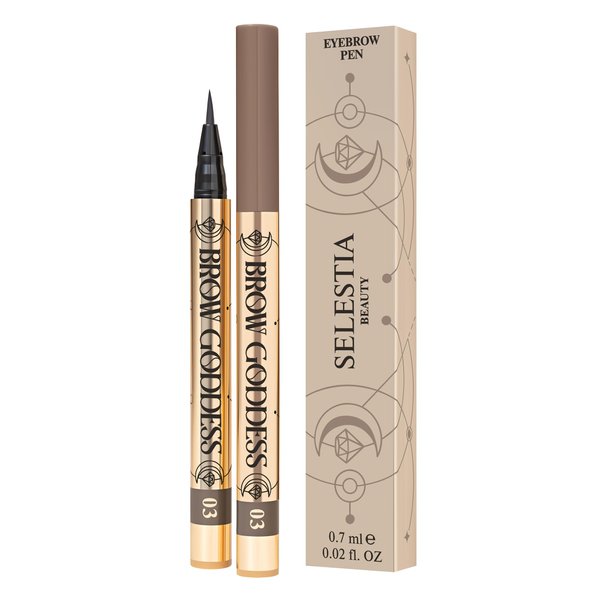 SELESTIA BEAUTY Eyebrow Pen Brow Goddess - High-Pigmented & Waterproof Brow Pen - Easy to Use Brow Definer - Lightweight Texture - 0.02 oz (Bastet)