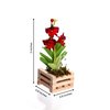 ablossom, Mini Red Orchid in Potting Basket Wood 1:12 Succulent Artificial Flower Clay Plant for Decoration Dollhouse Set of 2 Pieces.