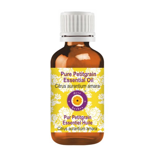 Deve Herbes Pure Petitgrain Essential Oil (Citrus aurantium Amara) Steam Distilled 10ml (0.33 oz)