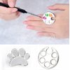 HLLMX 2 PCS Mini Manicure Palette Wearable Metal Nail Art Polish Holder Palette Finger Ring Gel Polish Mixing Tray Nail Art Tools (Silver)