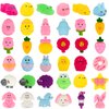 Outee 36 Pcs Mochi Animals Toys Cute Mochi Cat Stress Relief Toys Mochi Animals Party Favors for Kids Mini Animals Cat Easter Gifts for Kids Adults
