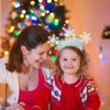 Ecuupas Christmas Headbands Snowflake Hairbands Glitter Snowflake Rhinestone Hair Hoop Xmas Headpiece Woman Girls Hair Decoration for Festival Holiday Winter Party Supplies