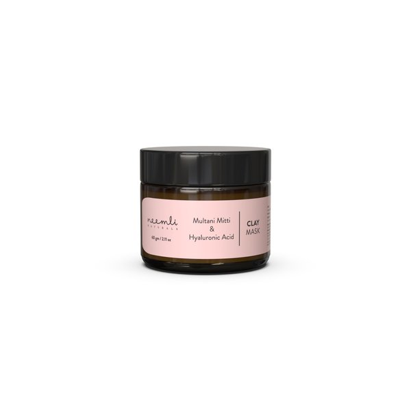 Neemli Naturals Multani Mitti & Hyaluronic Acid Clay Mask | Hydrates, Nourishes & Softens Skin | Face Mask for Glowing Skin for De-Tan, Detoxifying & Skin Brightening, 2 Oz (Pack of 1)