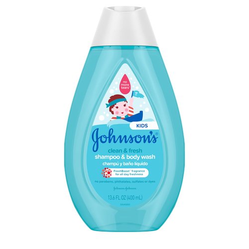 Johnsons Kids Shampoo & Body Wash 13.6 Ounce Clean & Fresh (400ml) (Pack of 2)