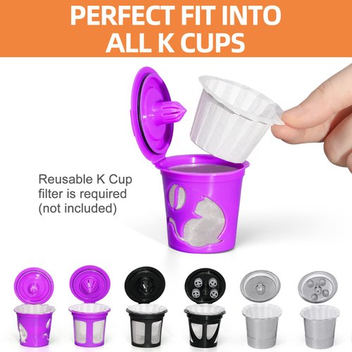 100 Count Fanativita K Cup Coffee Filters Disposable for Keurig Single Cup, Compatible with All Reusable K Cups (White)