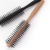 Healeved Small Round Hair Brush for Blow Drying Small Round Brush with Wood Handle and Nylon Bristles Curling Brush Hair Styling Brush for Short Hair Bangs and Men's Beards