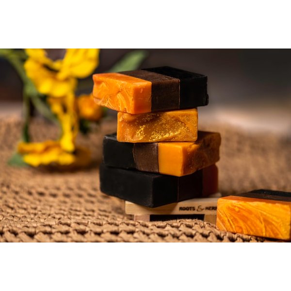 ROOTS AND HERBS Ayurvedic Bar Soap Natural Treatment 100% Vegan No Paraben No Sls No Sulphate Luscious Murumuru Butter, Cinnamon And Blood Orange (Cold Process Gourmet Cleansing Body) Soap