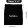 Hair Dryer Bag with Drawstring - Travel Container for Hair Tools, Use at Home, Gym, Hotels (Black)