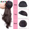 24" Long Wavy Clip in Half Head Tied Wig Blonde Premium Japanese Synthetic Kanekalon fibers Hair Extensions For Women 210g 8#