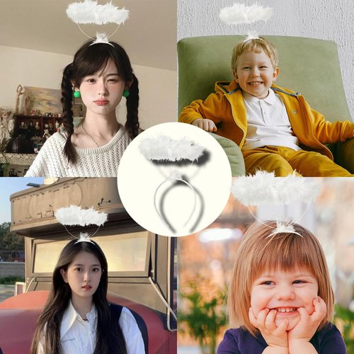 Tofwaol Angel Headband Halloween Costume Accessories for Halloween Cosplay Costume Headdress for Halloween Headband Angel Hair Band Angel Costume for Women Girls