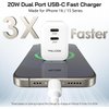 i Phone 16 15 Charger Fast Charging, 2Pack Dual Port 20W USB C PD3.0 Wall Charger Block with 10FT USB C to C Cord for iPhone 16 Pro Max /16 Pro/16 Plus/15 Pro Max /15 Pro/15 Plus, iPad Pro/Air/Mini 6