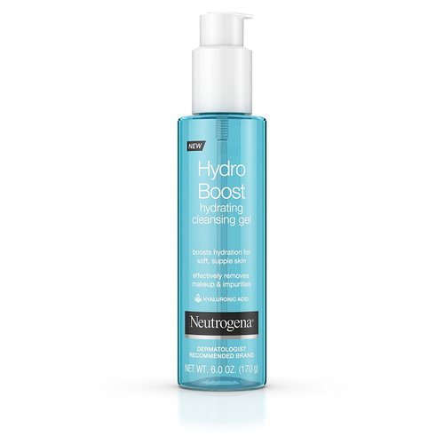 Neutrogena Hydro Boost Lightweight Hydrating Facial Cleansing Gel, Gentle Face Wash & Makeup Remover with Hyaluronic Acid, Hypoallergenic & Non Comedogenic, 6 oz