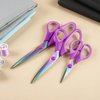 JYTUUL 3PCS Purple Craft Scissors, Sharp Tailor Scissors, Titanium Blades Shears Rubber Soft Grip Handle, Multi-Purpose Fabric Scissors for Adults, Office, Sewing, School and Home Using