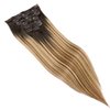 DIYOMO Seamless Hair Extensions - Real Human Hair,Human Hair Extensions Clip in Hair Extensions 120g 7pcs PU Clip In Hair Extensions Real Human Hair 14Inch P216 Dirty Blonde to Caramel Blonde