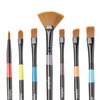 Mideer Paintbrushes Set, 7 Piece Brushes Set for Kids, Aluminum and Polyester Brushes for Canvas, Watercolor, and Paper Painting,Children Painting Brush, Art Brush Set,Easy to Carry Design