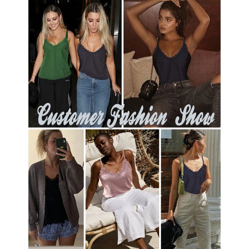 HOTOUCH White Camisoles for Women Spaghetti Strap Tank Top V Neck Cami Womens Sleeveless Blouses White M