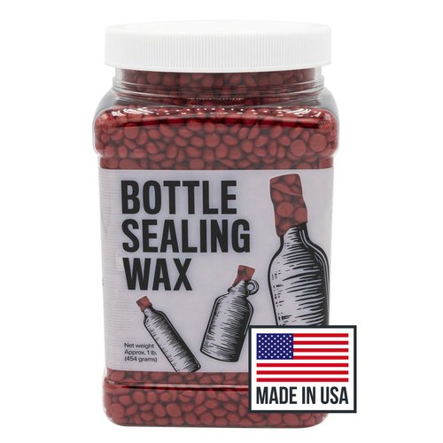 Blended Waxes, Inc. Bottle Sealing Wax 1 lb. Pastilles - Resilient and Versatile Bottling Wax For Wine, Beer, and Liquor Bottle Sealing - Seals Between 25-30 Bottles (Bright Red)