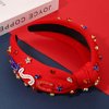 NVENF 4th of July Headbands, American Flag Star Headband Pearl Crystal Rhinestone Knotted Headbands Patriotic 4th of July Accessories Outfits for Women Holiday Gifts (American Flag 9)