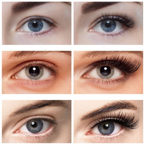 SQYlashes Glueless Lashes, Adhesive Lashes no Glue, Stick on Lashes, Self Adhesive Eyelashes Natural Look, Reusable and Waterproof (Black Color, 3 Pairs)