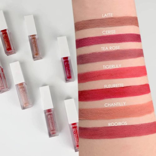 Seraphine Botanicals Long Lasting Vegan Lip Stain with Cherimoya & Fig Extracts - Lustrous Liquid Lipstick Intense Color Pigment High Impact Makeup Lip Cream Color Stick Balm for Women (Rooibos)