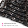 Clip in Human Hair Extensions Jerry Curly 3B 3C Real Hair Clip in Extensions For Black Women Natural Black Color 100% Brazilian African American Hair Extension (22 inch, Jerry Curly #1B)