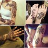 Temporary Tattoos Kit, 6Pcs Semi Permanent Tattoo Paste Cones, India Body DIY Art Painting for Women Men Kids, Summer Trend hand Plaste with 3 Colors(1Pc Bottle,4Pcs Nozzles)20Pcs Adhesive Stencil