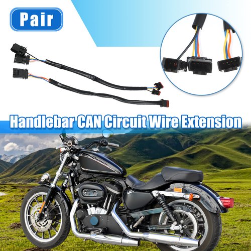 X AUTOHAUX 10 Inch Handlebar CAN Bus Circuit Wire Extension Harness for Harley Davidson Softail Dynas Electra Glide Road Glide Sportster Handlebar Wire Extension Switch Wiring Harness