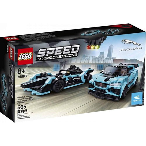 LEGO Speed Champions Formula E Panasonic Jaguar Racing Gen2 car and Jaguar I-PACE eTROPHY 76898 Building Kit (564 Pieces),Multicolor,Standard