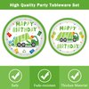 BQK 96 Pcs Garbage Truck Paper Plates Garbage Truck Birthday Decorations Garbage Truck Party Supplies Garbage Truck Party Favors