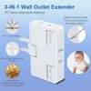 ETwinCoo 3 Way Flat Wall Outlet Extender AC Adapter - 2-Prong Swivel Mini Indoor Wall Tap Plug, Outlet Splitter (Quick & Easy Install) Perfect for Home and Travel, Type A, White (3 Pack)