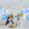 Legendog Dog Birthday Party Supplies Dog Paw Print Balloons Cat Birthday Hat Happy Birthday Banner Foil Balloons Lets Pawty Letters Balloons Decorations