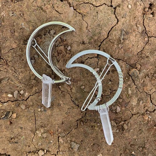 Crystal Moon Hair Clip Bin Barrette for Long Hair Stick Slide Irish Hair Accessories (moon1)