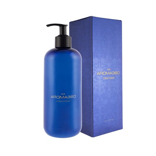 Aroma360 Blue Conditioner - Hair Care Products for All Hair Types - Conditioner for Dry Hair - Hair Repair Conditioner for Men & Women - Scents Include Amber, Santal, Iris & Oud Wood - 16oz