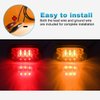 Partsam 2 Amber + 2 Red 12V 4" x 2" Oval Led Truck Side Marker Light Surface Mount 10 Diodes, Sealed Trailer Led Clearance and Side Marker Lights, Black Base, Rectangular Rectangle Led Lights