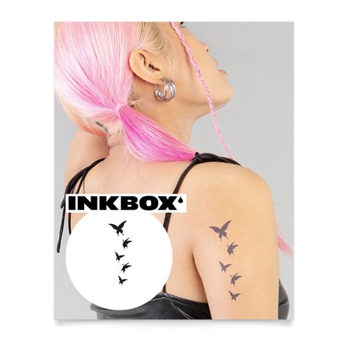 Inkbox Temporary Tattoos, Semi-Permanent Tattoo, One Premium Easy Long Lasting, Water-Resistant Temp Tattoo with For Now Ink - Lasts 1-2 Weeks, Kaleidoscope, 5 x 2 in