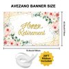 Avezano Happy Retirement Backdrop for Women Rose Pink Floral Gold Dots Retirement Party Banner Lady's Retirement Party Decorations The Aged Women Retirement Party Supplies 70.8 x 43.3 Inch