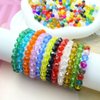 Tingoons 100 PCS 8mm Crystal Glass Beads Round Multiple Faceted Loose Spacer Glass Beads for DIY Handcrafte Bracelet Necklace Earring Jewelry Making(Multicolor)