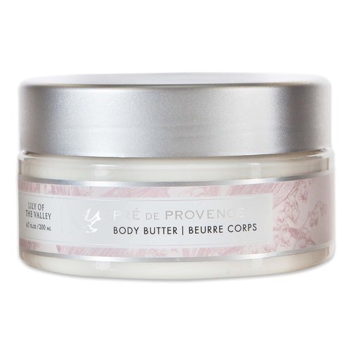 Pre de Provence Collection Shea Butter Enriched Body Butter Soothing & Hydrating Emollient Cream Body Moisturizer for Women, 6.7 Fl Oz, Lily of the Valley