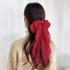 4 PACK Red Satin Bows Hair Barrettes, Hair Bows for Women, Hair Bow with Long Tail, Long Tail Valentine's Day Hair Accessories, Hair Accessories for Women