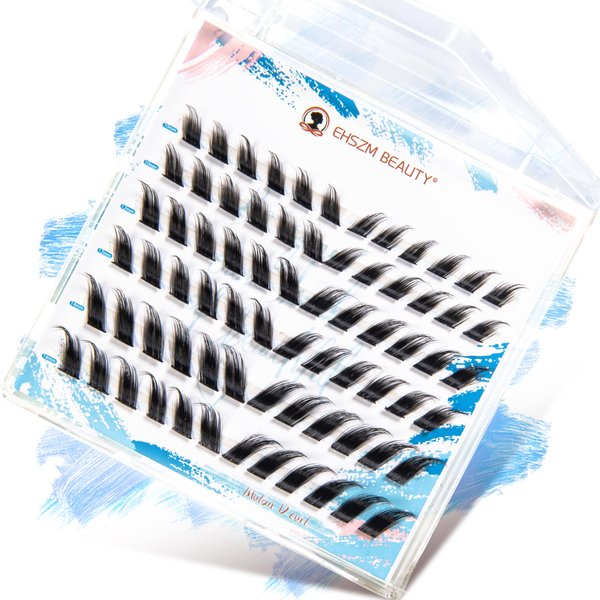Ehszm Beauty Upgraded,L Curl Lash Clusters 10-14mm D Curl,Fox Eye Lash Clusters,Ultra-Soft Individual Lashes,Empowered by New Softening Factor. No Plastic Feel,New Comfort - Mulan Style