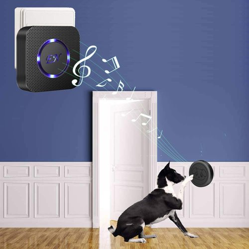 EverNary Dog Door Bell Wireless Doggie Doorbells for Potty Training with Warterproof Touch Button Dog Bells Included Receiver and Transmitters (2 Receiver + 3 Transmitters)
