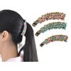 Ruihfas Crystal Rhinestone Hair Banana Clip Claw Barrette Hairpin for Women Hair Jewelry Accessories (Pink)